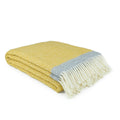 Blanket Organic Lambswool Knitted Texture With Fringed Edge