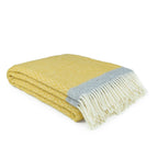 Blanket Organic Lambswool Knitted Texture With Fringed Edge