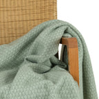 Blanket Organic Lambswool Knitted Texture With Fringed Edge