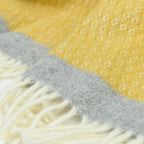 Blanket Organic Lambswool Knitted Texture With Fringed Edge