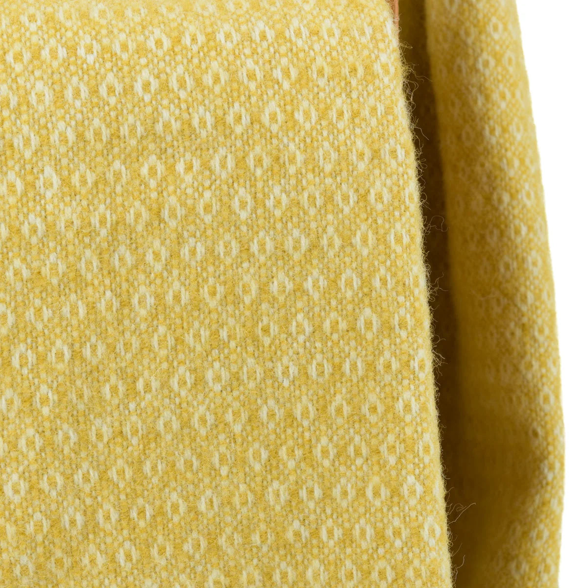 Blanket Organic Lambswool Knitted Texture With Fringed Edge