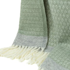 Blanket Organic Lambswool Knitted Texture With Fringed Edge