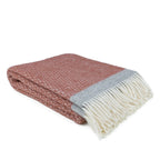 Blanket Organic Lambswool Knitted Texture With Fringed Edge