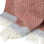 Blanket Organic Lambswool Knitted Texture With Fringed Edge