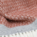 Blanket Organic Lambswool Knitted Texture With Fringed Edge