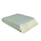 Blanket Organic Lambswool Knitted Texture With Fringed Edge