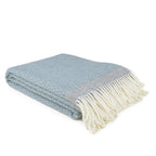 Blanket Organic Lambswool Knitted Texture With Fringed Edge