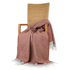 Blanket Organic Lambswool Knitted Texture With Fringed Edge