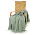 Blanket Organic Lambswool Knitted Texture With Fringed Edge