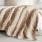 Blanket Reversible Faux Fur Deer Pattern