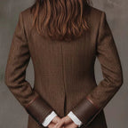 Blazer Herringbone Pattern Paisley Lapels Two-Button