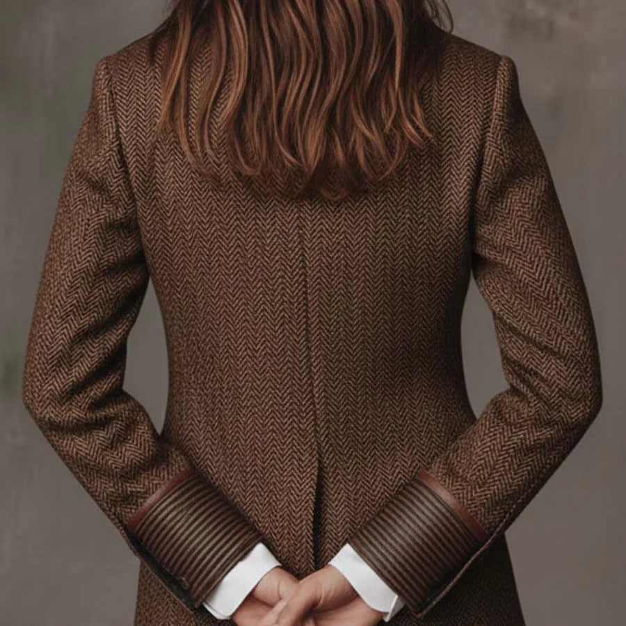 Blazer Herringbone Pattern Paisley Lapels Two-Button