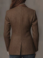 Blazer Herringbone Pattern Paisley Lapels Two-Button