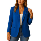Blazer Single-Breasted Notch Lapel & Flap Pockets