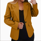 Blazer Single-Breasted Notch Lapel & Flap Pockets