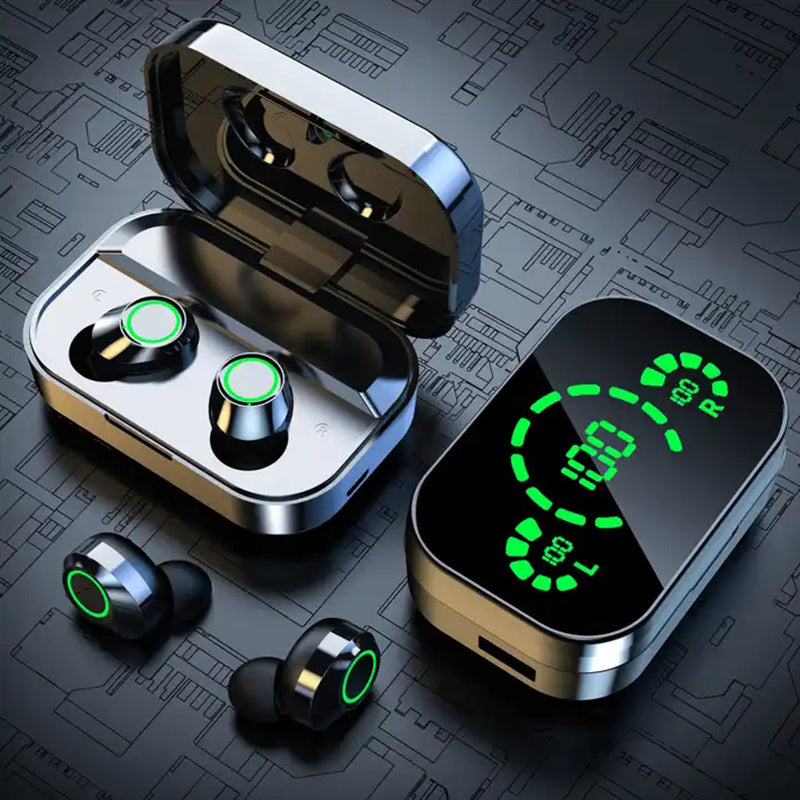 Bluetooth Earbuds LED Battery Display Touch Controls 4-Hour Playtime