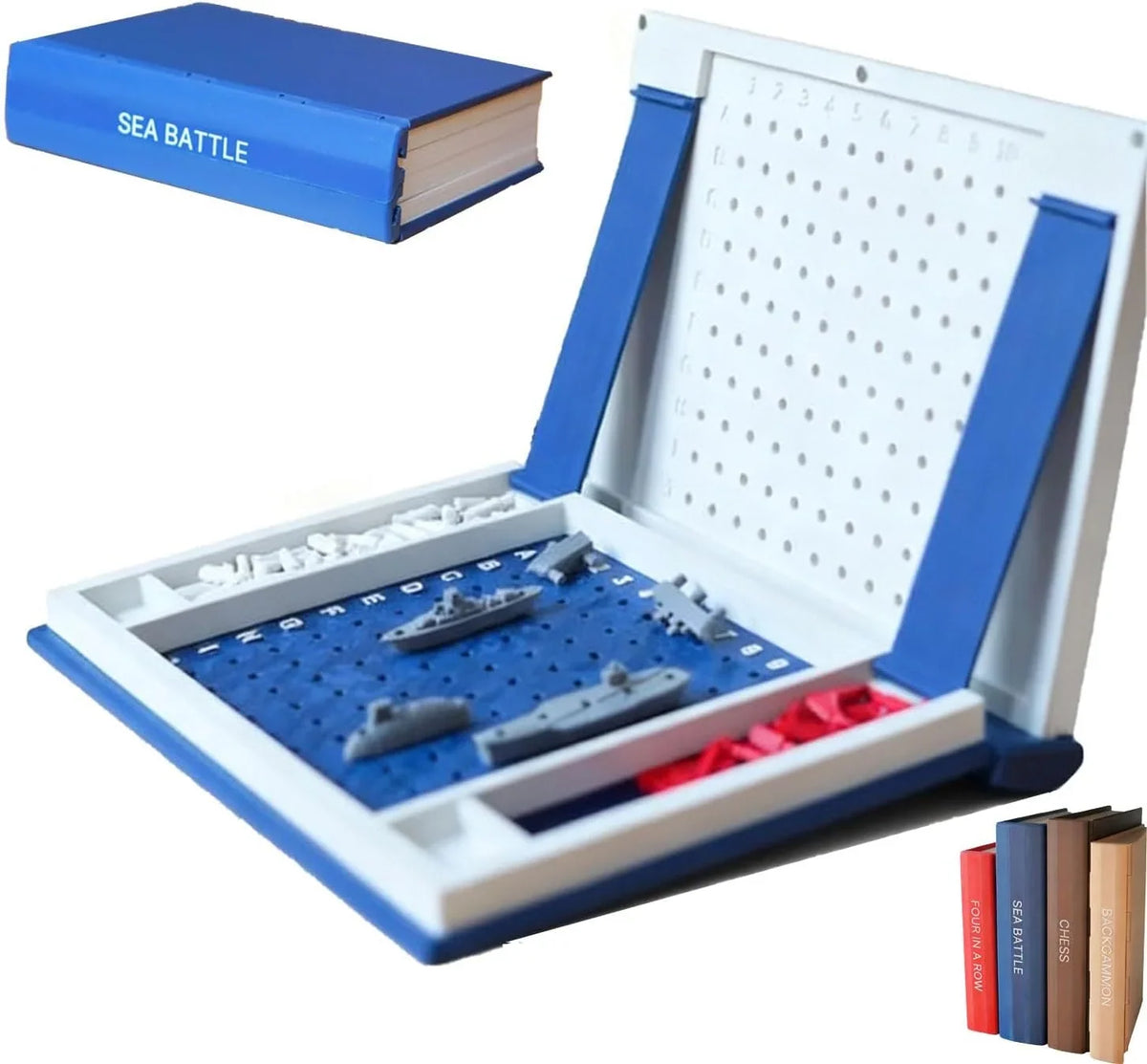 Board Game Set Four Classic Games Foldable Magnetic Closure