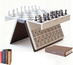 Board Game Set Four Classic Games Foldable Magnetic Closure
