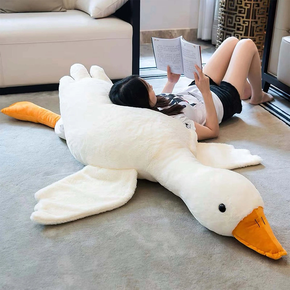 Body Pillow Extra Fluffy Goose Down Cotton Cover
