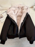 Bomber Jacket Faux Fur Cozy Warmth Non-Stretch Fit