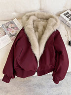 Bomber Jacket Faux Fur Cozy Warmth Non-Stretch Fit