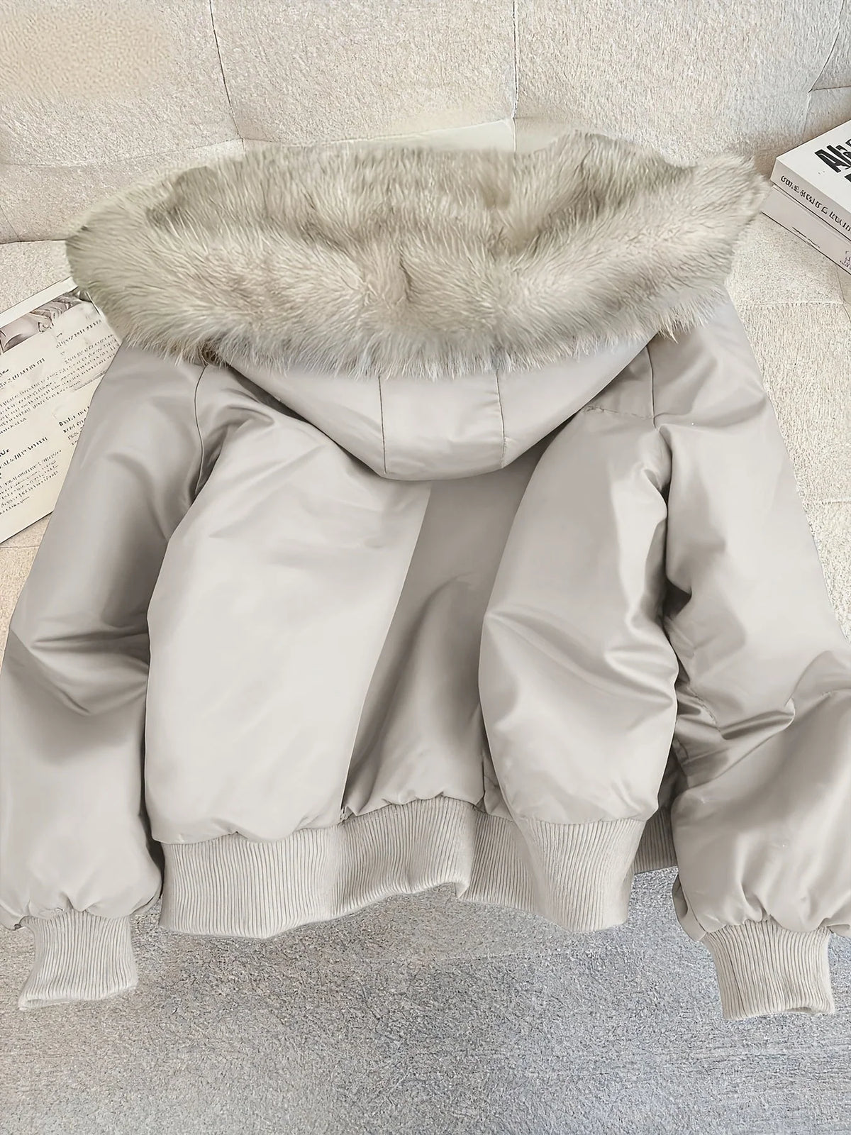 Bomber Jacket Faux Fur Cozy Warmth Non-Stretch Fit