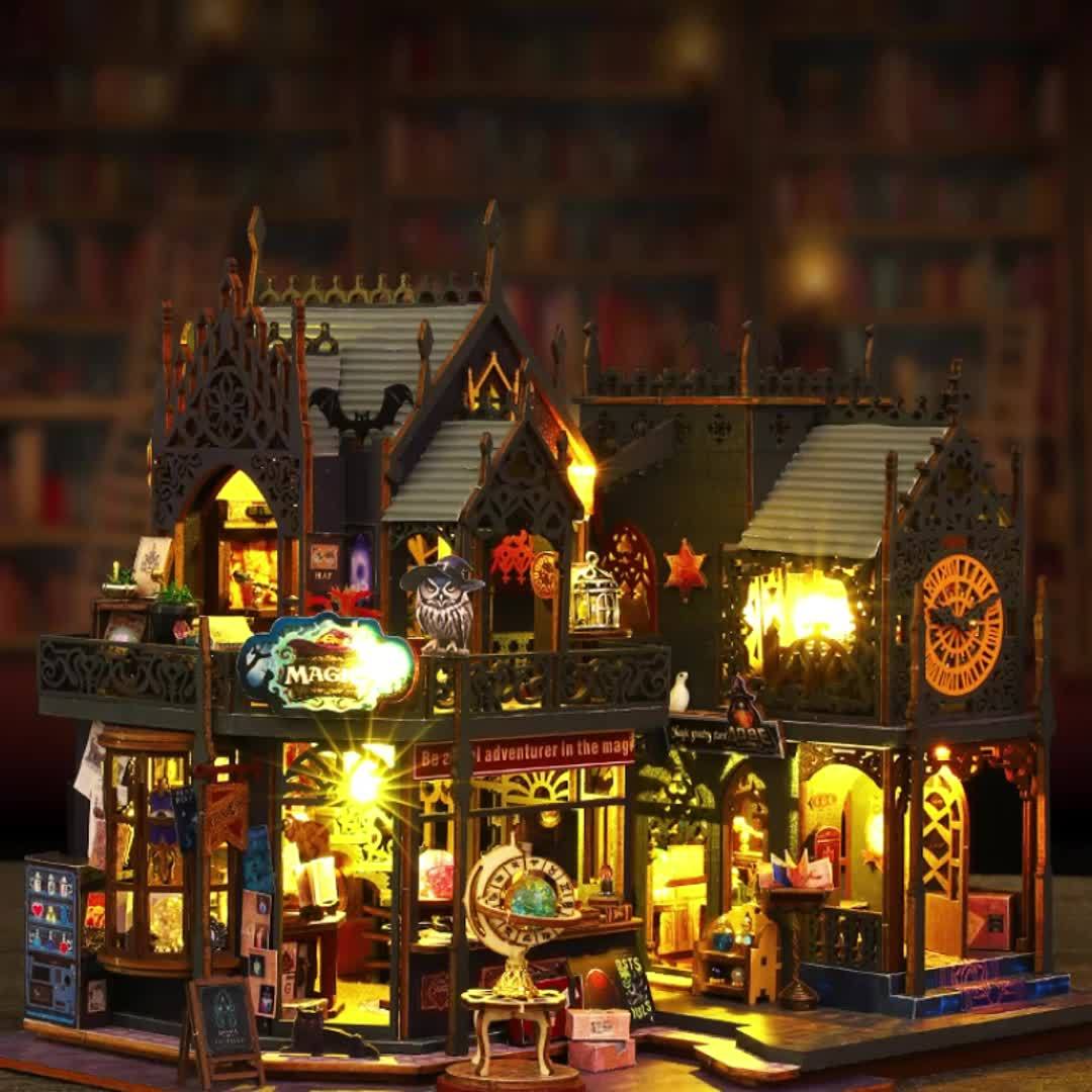 Book Nook Puzzle 3D Wooden LED Lighting Glue-Free Assembly