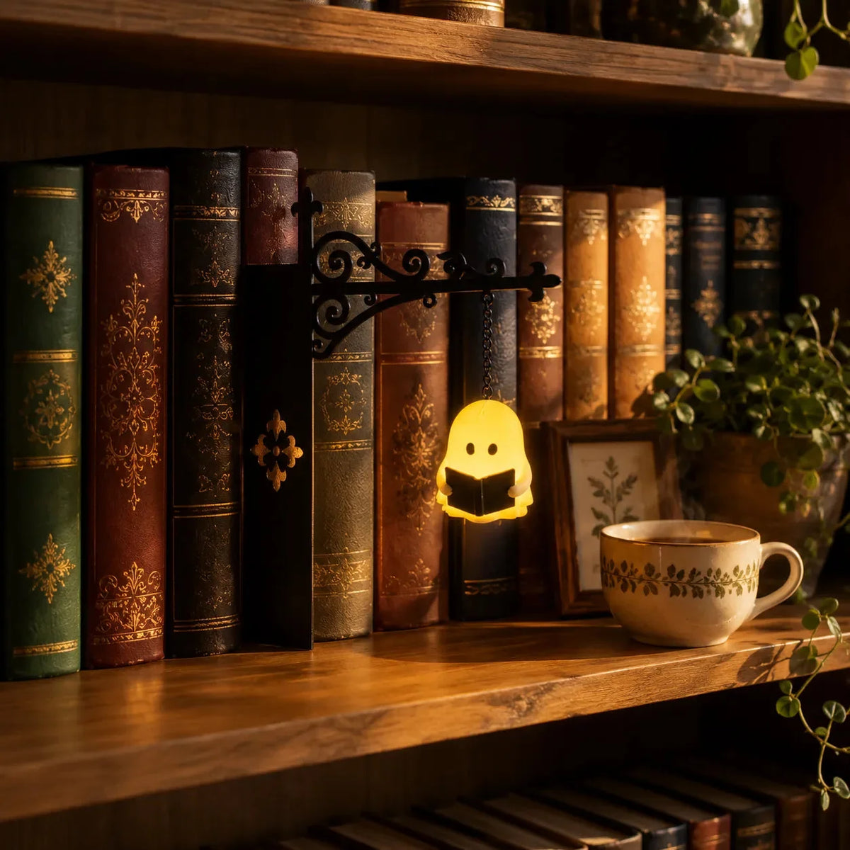 Bookshelf Lantern Cordless Tool-Free Warm Amber LED