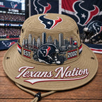 Boonie Hat Football Graphic Wide Brim Adjustable Chin Cord