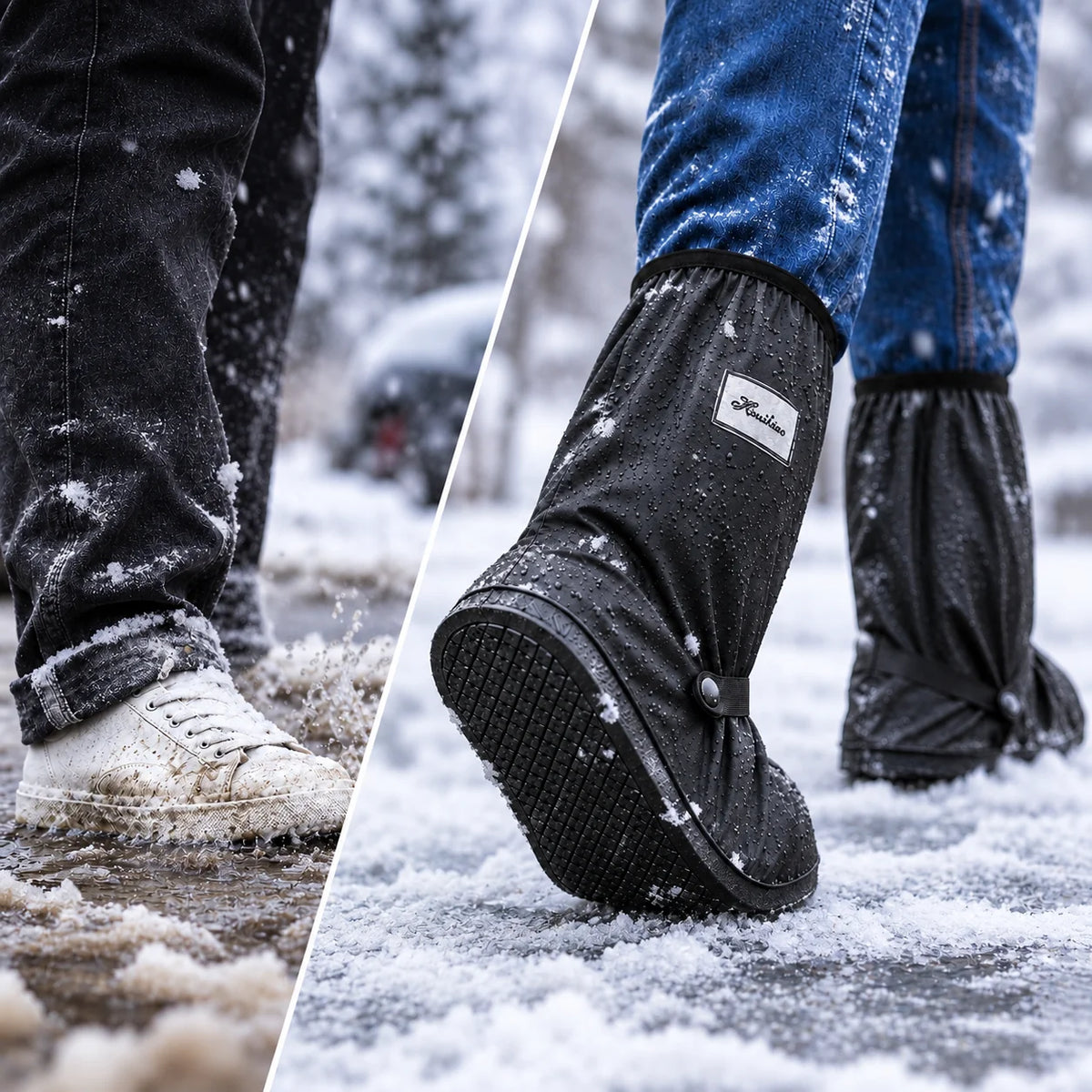 Boot Covers Waterproof PVC Treaded Sole