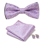 Bow Tie Set Hand-Sewn Polyester Pocket Square & Cufflinks