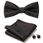 Bow Tie Set Hand-Sewn Polyester Pocket Square & Cufflinks