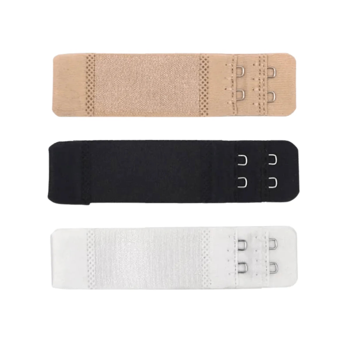 Bra Extender Set Stretch Fabric Hook-and-Eye Closures Set of 3 Colors