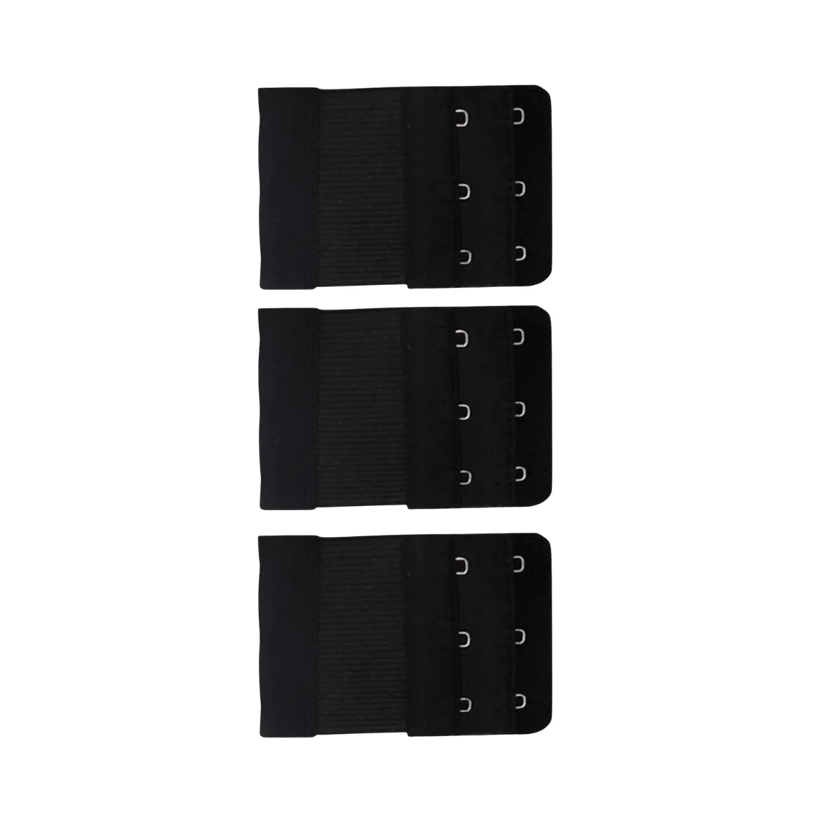 Bra Extender Set Stretch Fabric Hook-and-Eye Closures Set of 3 Colors