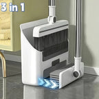 Broom And Dustpan Set Space-Saving Anti-Stick Soft Bristles