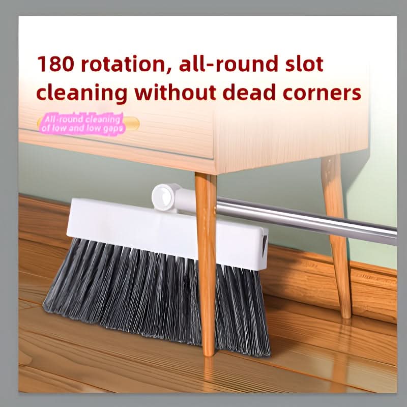 Broom And Dustpan Set Space-Saving Anti-Stick Soft Bristles