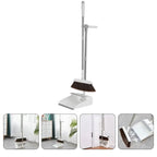 Broom & Dustpan Set Wide Brush Adjustable Stainless-Steel Handle