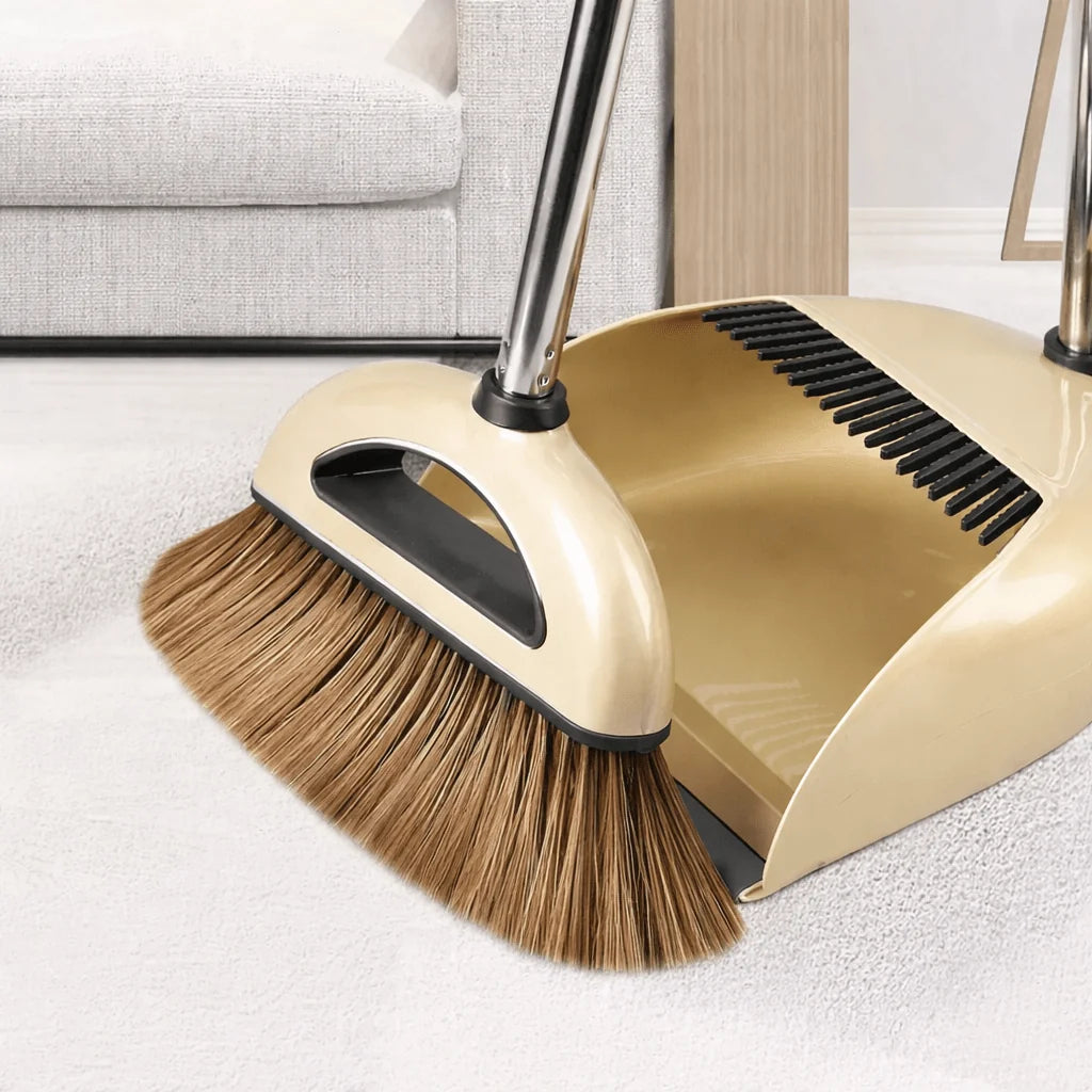 Broom and Dustpan Set Lightweight Plastic With Squeegee Option