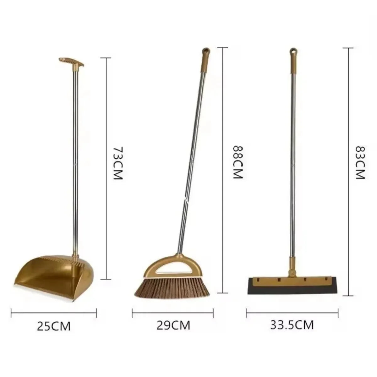 Broom and Dustpan Set Lightweight Plastic With Squeegee Option