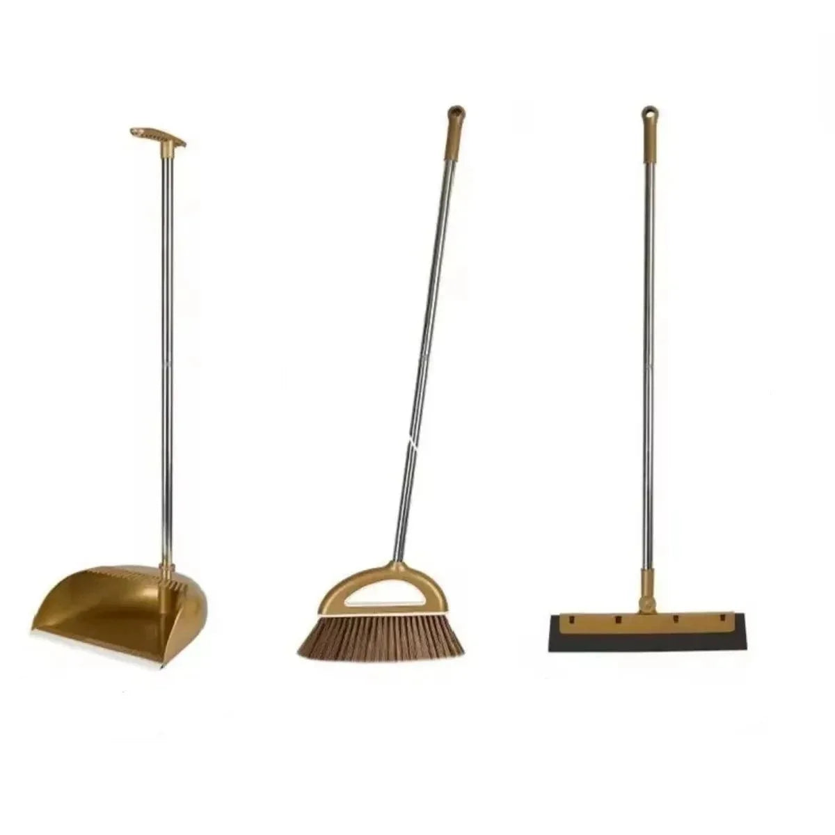 Broom and Dustpan Set Lightweight Plastic With Squeegee Option