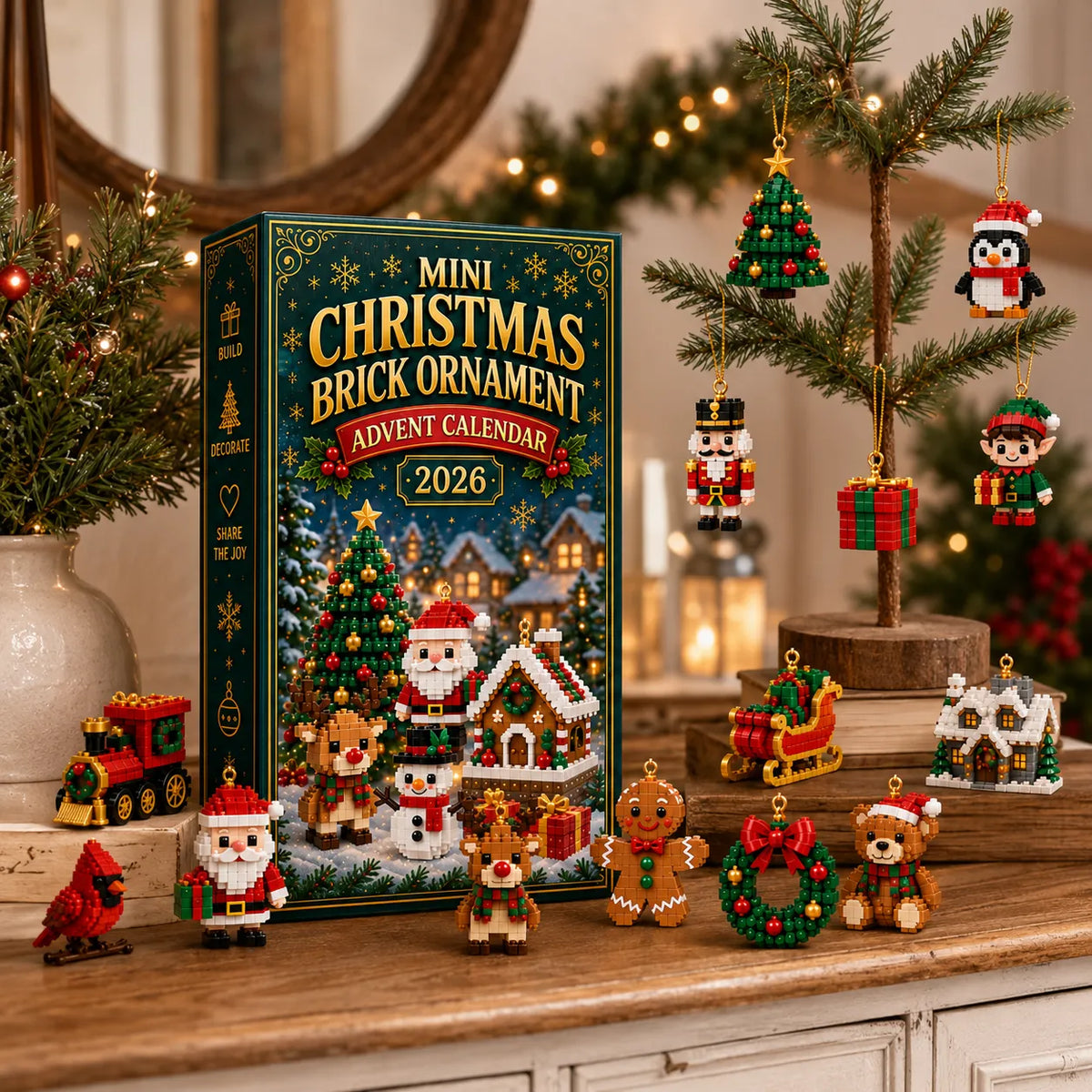 Building Block Advent Calendar 24 Mini Hanging Ornaments
