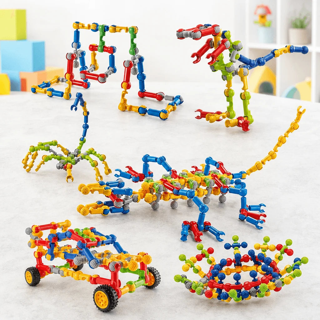 Building Block Set Large Interlocking Pieces Open-Ended Creative Play