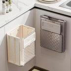 Cabinet Door Trash Can Foldable Space-Saving Tool-Free Hanging