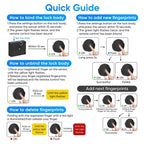 Cabinet Lock Fingerprint Keyless No-Drill Installation