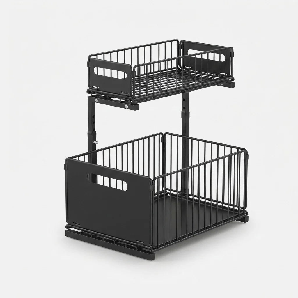 Cabinet Organizer Two-Tier Full-Extension Adjustable Height