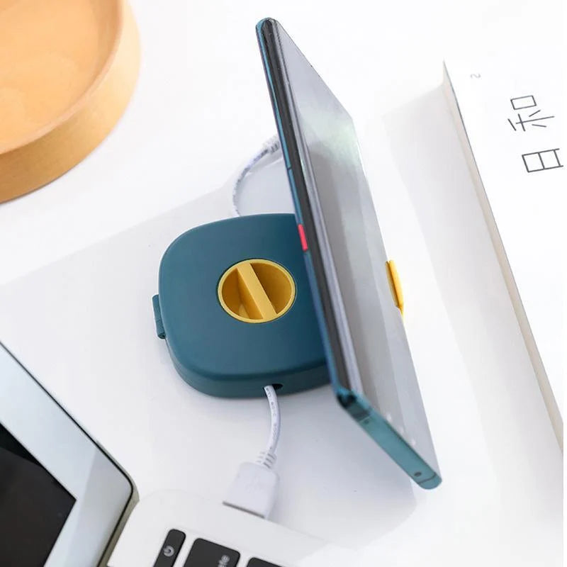 Cable Organizer Phone Stand & Kink-Free Winder