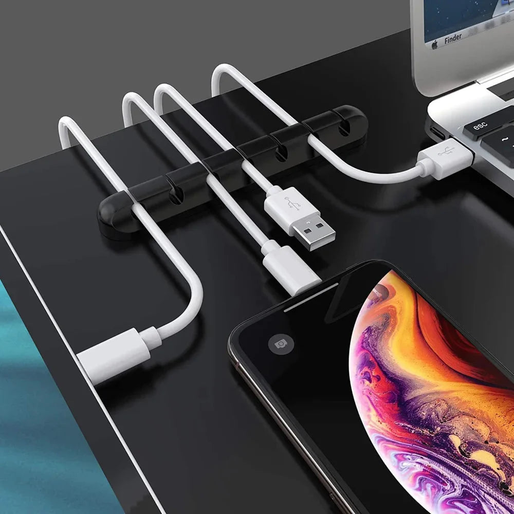 Cable Organizer Self-Adhesive Silicone Multi-Cable Holder