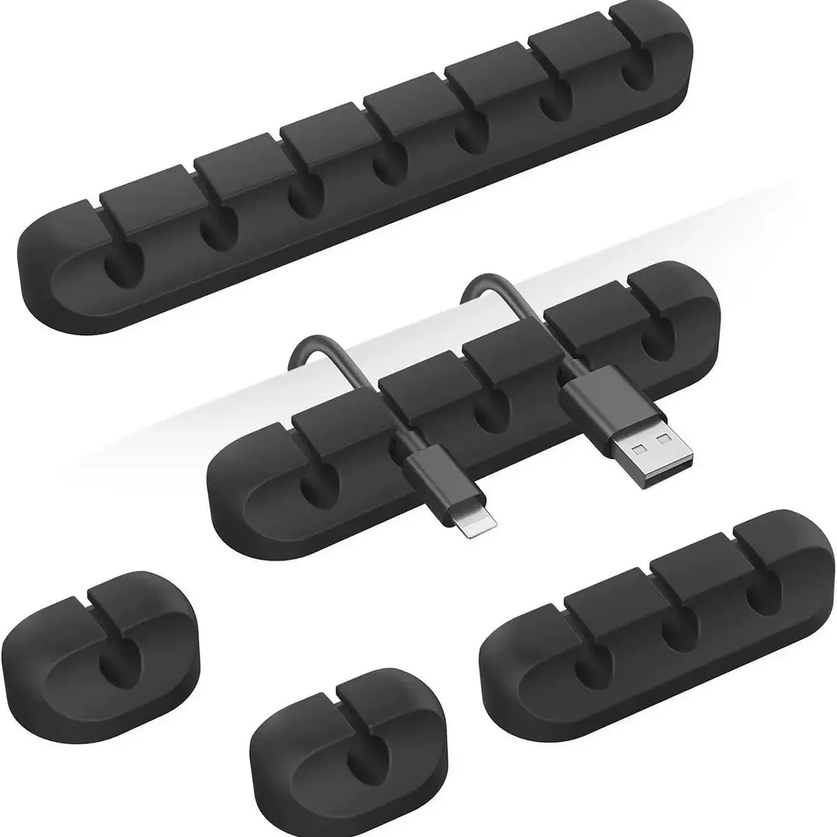 Cable Organizer Self-Adhesive Silicone Multi-Cable Holder