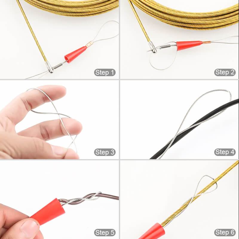 Cable Pulling Tool Flexible Spring Steel Flat Head Hook