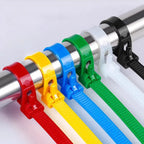 Cable Ties Releasable Nylon Multi-Color 100-Pack